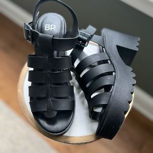 Black platform sandals